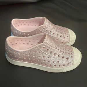 Native Girls Pink Glitter Jefferson Bling Child Shoes